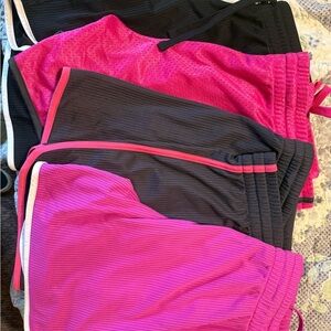 Danskin Athletic Shorts Pink and Black Lightweight Comfort